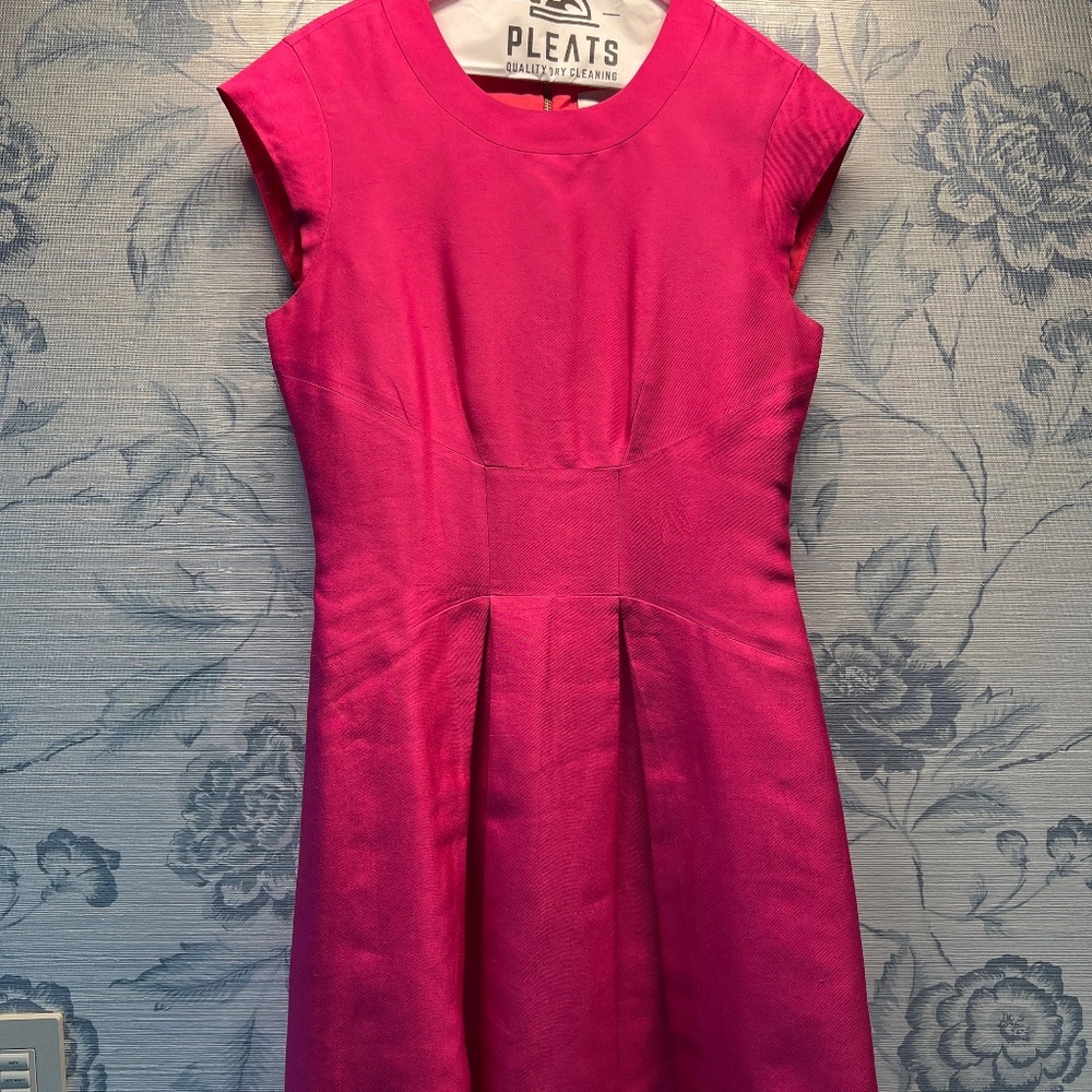 Pink Fit and Flare Kate Spade silk blend "Vail" dress